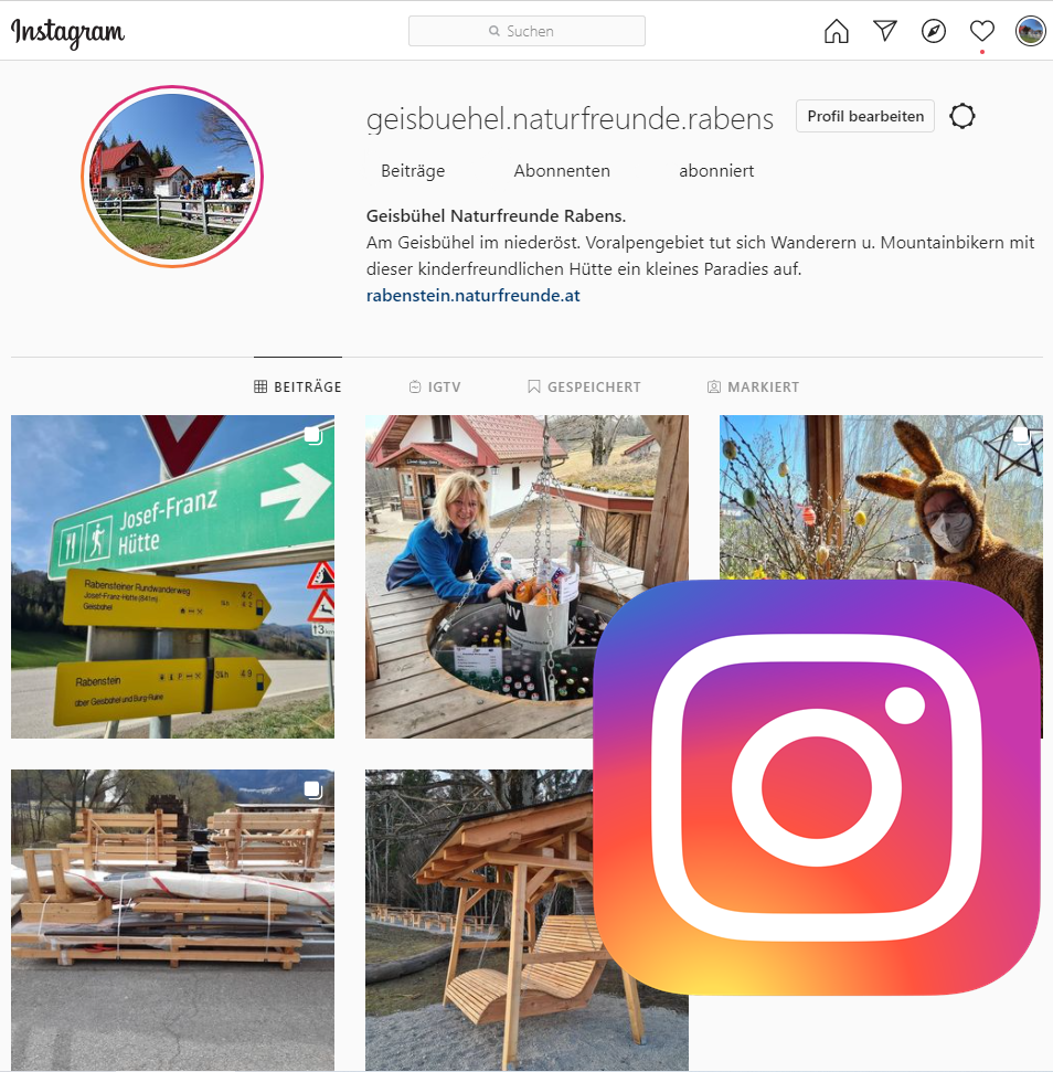 Screenshot der Startseite des Naturfreunde-Instagram-Accounts.